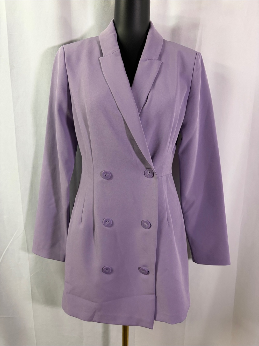Dynamite Lilac Purple Double Breasted Blazer Romper